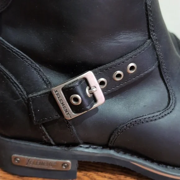 XElement Mens Black Leather Ankle Boots Size 10.5 - Picture 10 of 12